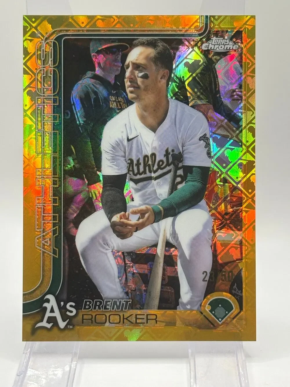 2025 Topps Chrome LogoFractor Brent Rooker Image Variation Gold 23/50 Athletics